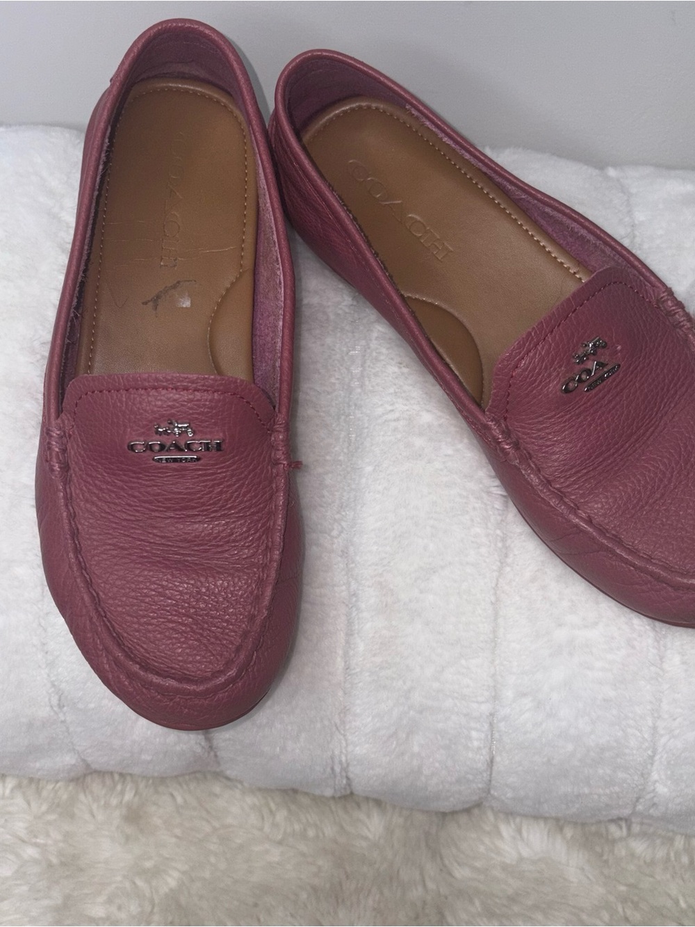 Coach Leather Driving Loafers in Berry Plum SIZE 6 1/2